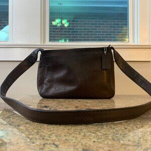 Coach dark brown leather crossbody purse